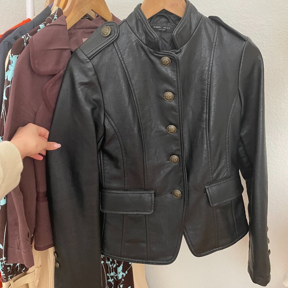 Vintage Black Leather Couture Jacket